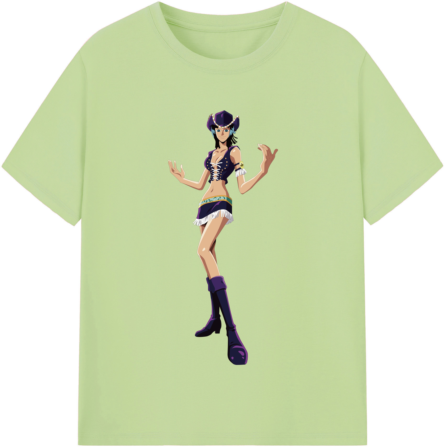 ワンピース ニコ・ロビン ONE PIECE Nico Robin 綿100％半袖Tシャツ（フロントプリント）